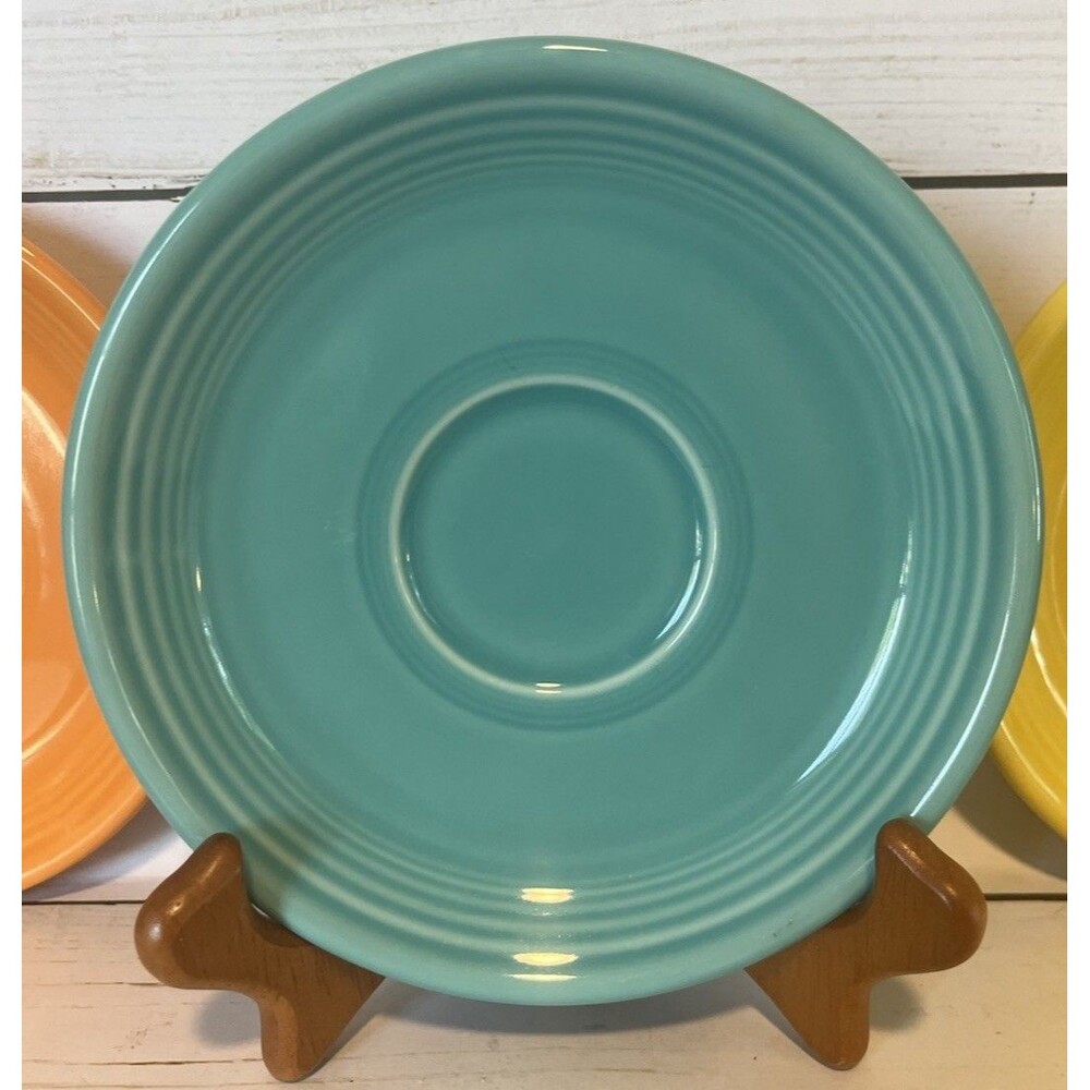 Fiesta Homer Laughlin China Co. Lead Free 6” Dia Saucer For Fiesta Cup Turquoise